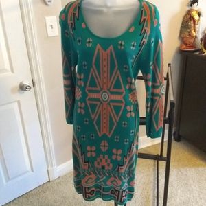 Turquoise tribal design dress